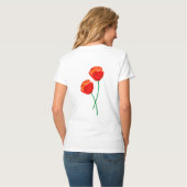 Rote Mohnblume Blume T-Shirt (Rückseite Vollansicht)