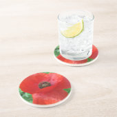 Rote Mohnblume Blume Untersetzer (Seite)