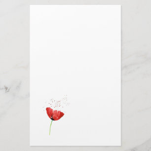 Rote Mohnblume Briefpapier