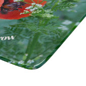 Rote Mohnblume Glas-Schneidbrett | Florale Kunst Schneidebrett (Ecke)