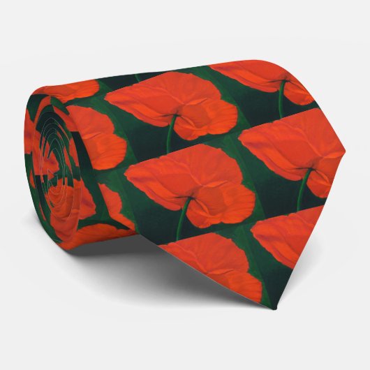 Rote Mohnblume Krawatte (Gerollt)