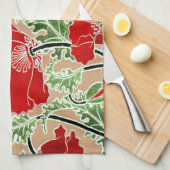 Rote Mohnblume Küchentuch (Viertel Falte)