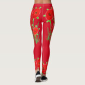 Rote Mohnblume Leggings (Rückseite)