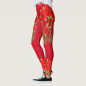 Rote Mohnblume Leggings (Links)