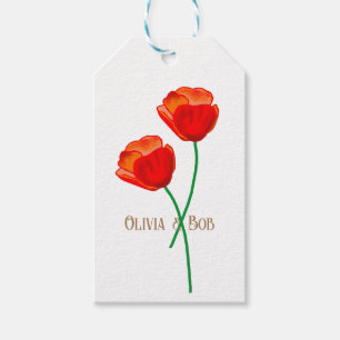 Rote Mohnblume Personalisiert Geschenkanhänger