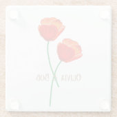 Rote Mohnblume Personalisiert Glasuntersetzer (Rückseite)