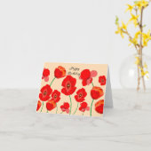 Rote Mohnblume Personalisiert Karte (Gelbe Blume)