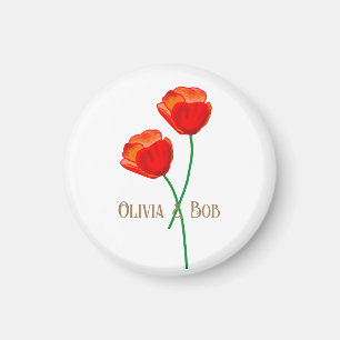 Rote Mohnblume Personalisiert Magnet