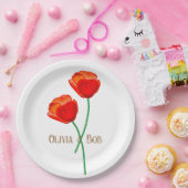 Rote Mohnblume Personalisiert Pappteller (Party)