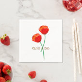 Rote Mohnblume Personalisiert Serviette (Beispiel)