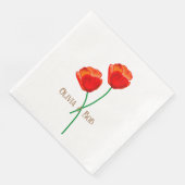 Rote Mohnblume Personalisiert Serviette (Ecke)