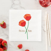 Rote Mohnblume Personalisiert Serviette (Beispiel)