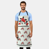 Rote Mohnblume Schürze (Getragen)