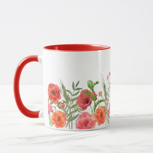 Rote Mohnblume Tasse (Links)