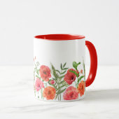 Rote Mohnblume Tasse (VorderseiteRechts)
