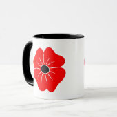 Rote Mohnblume Tasse (Vorderseite Links)