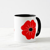 Rote Mohnblume Tasse (VorderseiteRechts)