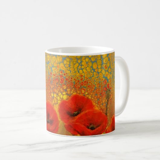 Rote Mohnblume Tasse (VorderseiteRechts)