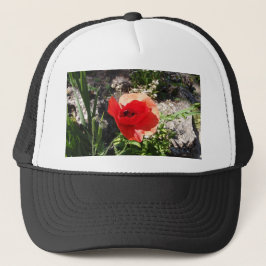 Rote Mohnblume Truckerkappe