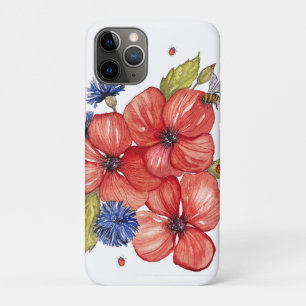Rote Mohnblume und Blaue Kornblume Aquarell Case-Mate iPhone Hülle