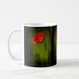 Rote Mohnblume vintagestyle Tasse