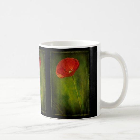 Rote Mohnblume vintagestyle Tasse (Rechts)