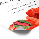 Rote Mohnblume Wasserfarbe Willkommen in der Nacht Poster (Ecke)