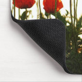 Rote Mohnblumen am Sonnenuntergang Mousepad (Ecke)