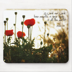 Rote Mohnblumen am Sonnenuntergang Mousepad