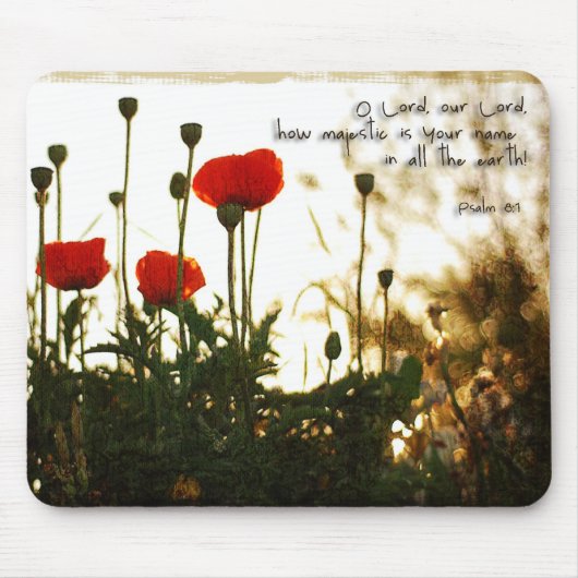 Rote Mohnblumen am Sonnenuntergang Mousepad (Vorne)