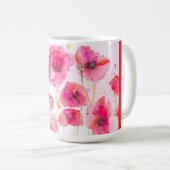 Rote Mohnblumen-Aquarell-Frauenname Kaffeetasse (VorderseiteRechts)