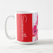 Rote Mohnblumen-Aquarell-Frauenname Kaffeetasse (Links)