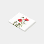 Rote Mohnblumen Aquarell rustikaler Chic Post-it Klebezettel (angewinkelt)