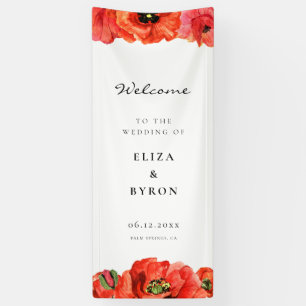Rote Mohnblumen Aquarell Willkommen auf unserer Ho Banner