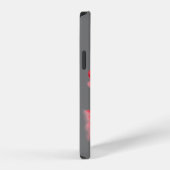 rote Mohnblumen auf Grau iPhone Hülle (Rechte Seite)