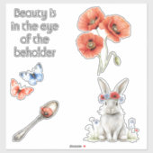 Rote Mohnblumen  Aufkleber (Blatt)