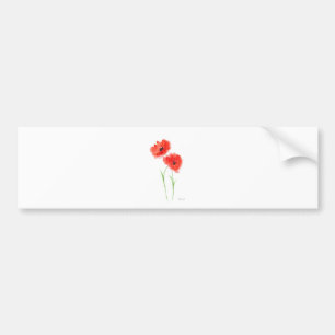 Rote Mohnblumen Autoaufkleber