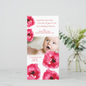 Rote Mohnblumen-Baby-Geburt danken Ihnen Dankeskarte (Stehend Vorderseite)