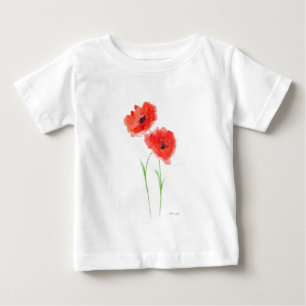 Rote Mohnblumen Baby T-shirt