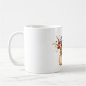 Rote Mohnblumen Blaue Blumen Kaffeetasse (Links)