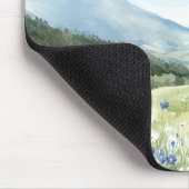 Rote Mohnblumen Blaue Schmetterlinge Mousepad (Ecke)