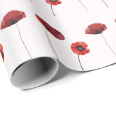 Rote Mohnblumen-Blume Blumenmuster Geschenkpapier (Rolleneckpunkt)