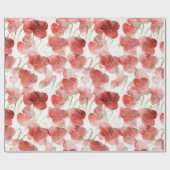 Rote Mohnblumen-Blume Geschenkpapier (Flach)
