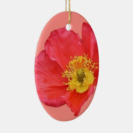 Rote Mohnblumen-Blume Keramik Ornament (Rechts)