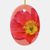 Rote Mohnblumen-Blume Keramik Ornament (Vorne)
