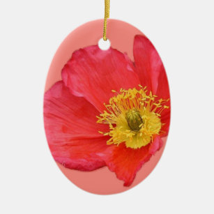 Rote Mohnblumen-Blume Keramik Ornament