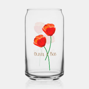 Rote Mohnblumen Blume Liebhaber Personalisiert Dosenglas