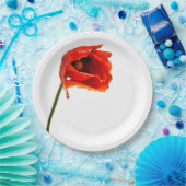 Rote Mohnblumen-Blume Pappteller (Party)