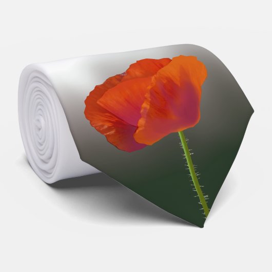 Rote Mohnblumen-Blumen-Hals-Krawatte Krawatte (Gerollt)