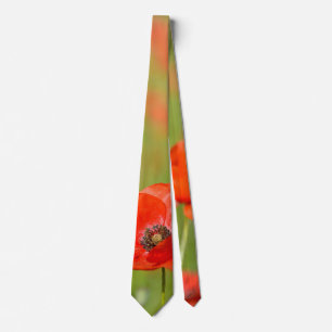 Rote Mohnblumen-Blumen-Krawatte Krawatte